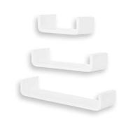 HOMCOM Set de 3 Estanterías Flotantes 60/45/30x15x10 cm Estantes de Pared de Madera Almacenamiento de Libros Fotos Decoración para Salón Pasillo