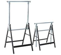 HOMCOM Set de 2 Caballetes Telescópicos Plegables 68x58x80-130 cm Negro
