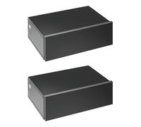 HOMCOM Set de 2 Mesitas de Noche Flotantes con 1 Cajón Diseño Montado en la Pared Estilo Moderno 40x30x15 cm Caqui 40x30x15 cm