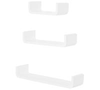 HOMCOM Set de 3 Estanterías Flotantes 60/45/30x15x10 cm Estantes de Pared de Madera Almacenamiento de Libros Fotos Decoración para Salón Pasillo