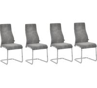 Homcom Set de 4 sillas de comedor 45x61x98 cm gris
