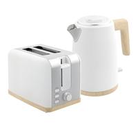 HOMCOM Set de Hervidor y Tostadora 2200W 1.7L 2 Rebanadas Blanco