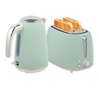 HOMCOM Set de Hervidor y Tostadora Acero Inoxidable 2200W 1.7L Verde