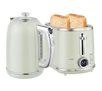 HOMCOM Set Tetera y Tostadora 2 Rebanadas Gris
