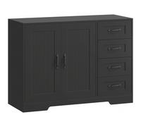 HOMCOM Sideboard, aparador, estilo moderno, 4 cajones, 1 armario, 105 x 40 x 76 cm, Negro