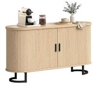 HOMCOM Sideboard Oval 2 Puertas correderas 140x40x75cm Madera Natural
