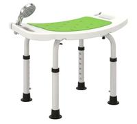HOMCOM Silla de Ducha Ajustable con Taburete para Personas Mayores Verde | Marco de aluminio, pies antideslizantes, asiento de taburete de baño, asiento acolchado, para discapacitados