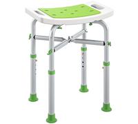 HOMCOM Silla de Ducha para Ancianos y discapacitados, Taburete de Ducha Acolchado Ajustable con asa incorporada y ventosas Antideslizantes, Verde
