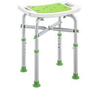HOMCOM Silla de Ducha para Ancianos y discapacitados, Verde | Acolchada ajustable, asa integrada, patas antideslizantes