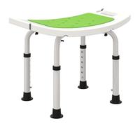 HOMCOM Silla de Ducha, Taburete de Ducha de Altura Ajustable con Marco de Aluminio y Patas Antideslizantes, Asiento de bañera para Personas Mayores discapacitadas, Color Verde