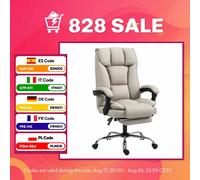 HOMCOM Silla de Escritorio con Reposapiés Respaldo Reclinable y Alto Marrón