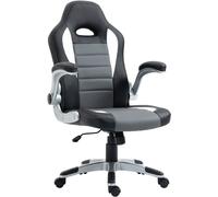 HomCom Silla Gaming Ergonómica Gris/Negro