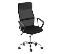 HOMCOM Silla de Oficina Giratoria Ergonómica Sillón de Escritorio de Malla con Ruedas de PVC Respaldo Alto Carga 120kg Negro Aosom España