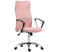 HOMCOM Silla de Oficina ergonómica giratoria con Ruedas, Altura Ajustable y Respaldo de Malla, 63x65x109-119 cm, Rosa
