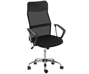 HOMCOM Silla de Oficina ergonómica para Gaming, giratoria, con función balancín, Silla de Escritorio de Espuma Ajustable en Altura, Color Negro, 63 x 65 x 109-119 cm