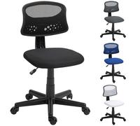 HOMCOM Silla de Oficina Ergonómica sin Brazos Giratoria 120 kg Negro
