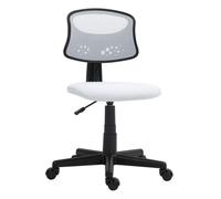 Homcom silla de oficina ergonómica sin brazos silla de escritorio giratoria con respaldo de malla transpirable altura ajustable silla de despacho carga 120 kg blanco