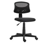HOMCOM Silla de Oficina Ergonómica sin Brazos Silla de Escritorio Giratoria con Respaldo de Malla Transpirable Altura Ajustable Silla de Despacho Carga 120 kg Negro
