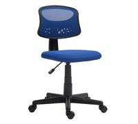 Homcom silla de oficina ergonómica sin brazos silla de escritorio giratoria con respaldo de malla transpirable altura ajustable silla de despacho carga 120 kg azul