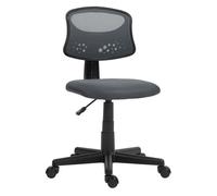 HOMCOM Silla de Oficina Ergonómica sin Brazos Silla de Escritorio Giratoria con Respaldo de Malla Transpirable Altura Ajustable Silla de Despacho Carga 120 kg Gris