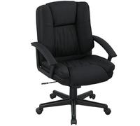 HOMCOM Silla de oficina, silla de escritorio para computadora, silla ejecutiva de respaldo medio con altura ajustable y ruedas giratorias para estudio en casa, color negro