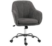 HOMCOM Silla de oficina, sillón de oficina ergonómico regulable en altura, asiento giratorio, función de balancín, gris Aosom España