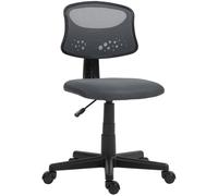 Homcom Silla De Oficina Sin Brazos Con Respaldo De Malla Transpirable Gris
