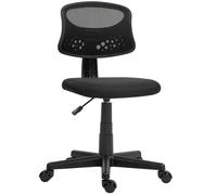 Homcom Silla de Oficina Sin Brazos con Respaldo de Malla Transpirable Negro