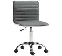 HOMCOM Silla de Oficina sin Brazos Giratoria Altura Ajustable Gris Oscuro