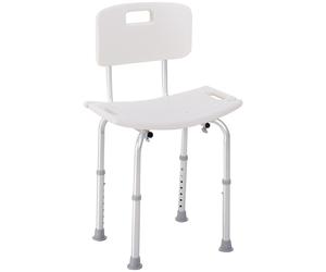 HOMCOM Silla ducha aluminio ayuda baño taburete banqueta regulable ajustable wc asiento Aosom España