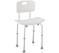 HOMCOM Silla ducha aluminio ayuda baño taburete banqueta regulable ajustable wc asiento Aosom España
