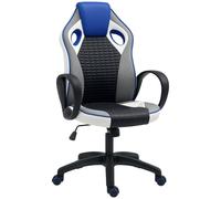 HOMCOM Silla Gaming Tapizada en PU y Malla Silla Gamer Giratoria con Función de Basculante Altura Ajustable para Hogar Oficina Estudio Multicolor