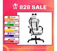HOMCOM Silla Gaming con Orejas Reclinable 135° Altura Ajustable Verde Menta