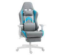 Homcom Silla Gaming Reclinable Con Altura Ajustable Gris Claro Y Azul
