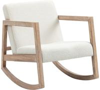 HOMCOM Silla Mecedora Tapizada en Forro Polar Sillón Balancín Relax con Asiento Acolchado y Apoyabrazos 60x81x71cm Crema