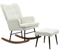 Homcom Silla Mecedora 64x89x90 cm Crema