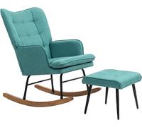 Homcom Silla Mecedora 64x89x90 cm Verde Azulado