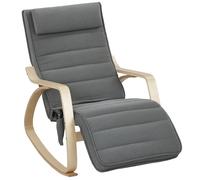 HOMCOM Silla Mecedora con Función de Masaje, Calefacción Lumbar, 3 Modos, Tela, Gris