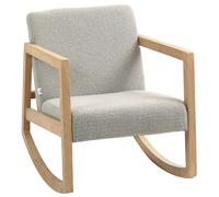 HOMCOM Silla Mecedora Tapizada de Borreguito Sillón Balancín Relax con Asiento Acolchado y Apoyabrazos 60x81x71cm Gris