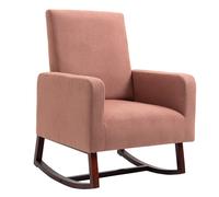 HOMCOM Silla Mecedora Tapizada en Franela Sillón Balancín Relax con Asiento Reposabrazos Acolchados y Base de Madera Ideal 72x75x105cm Marrón AOSOM ES