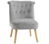 HOMCOM Silla Moderna para Salón y Comedor con Asiento Acolchado y Tejido Aterciopelado, 60x66x79 cm, Gris Aosom España