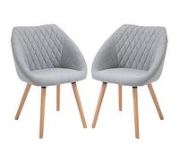 HOMCOM Sillas de Comedor diseño escandinavo Set de 2 Lino Gris