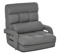 HOMCOM Sillón Cama con Función de Sofá Acolchado Respaldo Ajustable de 5 Posiciones Gris Oscuro Aosom España