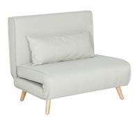 HOMCOM Sofá Cama Individual 3 en 1 94x78x80 cm Sillón Cama con Respaldo Ajustable en 6 Posiciones Almohada Acolchada Carga 350 kg para Oficina Dormitorio Salón Beige