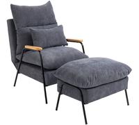 Homcom Sillón con Reposapiés 68x91.5x88 cm Gris