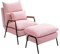 Homcom Sillón con Reposapiés 68x91.5x88 cm Rosa