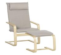 HOMCOM Sillón con Reposapiés Respaldo Alto Reposacabezas Extraíble Gris