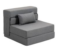HOMCOM Sillón convertible 1 plaza sillón cama plegable, cojín incluido, para invitados, sala de estar, espacio pequeño, carga 120 kg