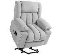 HOMCOM Sillón de Ayuda para Levantarse Eléctrico, Tela Suave aterciopelada, Puertos USB