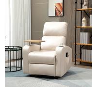 HOMCOM Sillón de Masaje con 4 Modos Vibración Reclinación 145° Mando a Distancia Beige